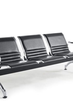 Black leather waiting chair