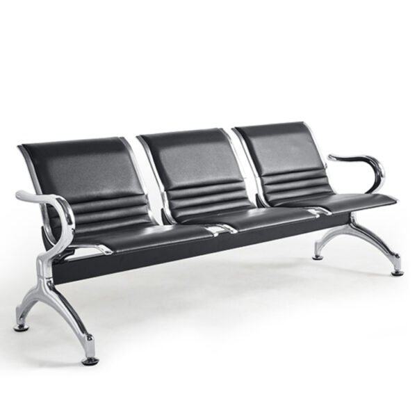 Black leather waiting chair