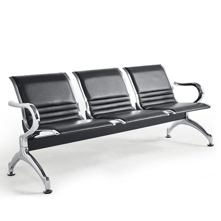Black leather waiting chair